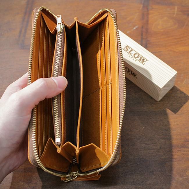 【未使用品】SLOWスロウbono ボーノラウンドファスナー長財布ストラップ付 SLOW（スロウ） 限定品 財布 長財布 メンズ レディース 別注 本革 大