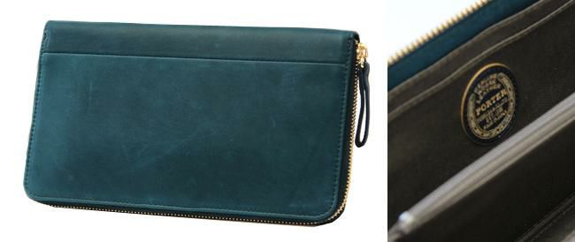 ポーター ワイズ 2WAYトラベルウォレット 341-01317 PORTER 財布 長財布 ラウンドファスナー 本革 馬革 緑 通帳 パスポート 大容量