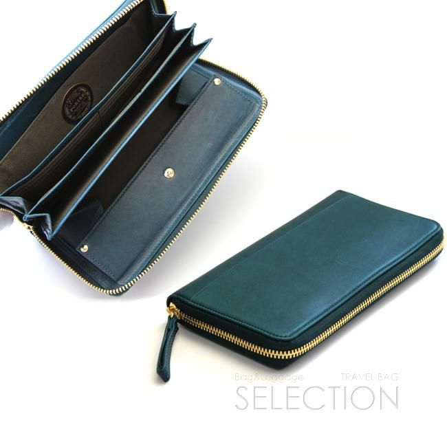 ポーター ワイズ ロングウォレット 341-01318 PORTER 財布 長財布 ラウンドファスナー box型小銭入れ 通帳 本革 馬革 緑 黒