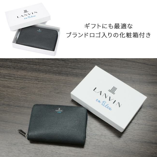 LANVIN 牛革二つ折り財布 ブラック ランバン LANVIN ランバン 財布 二つ折り財布 本革 レザー