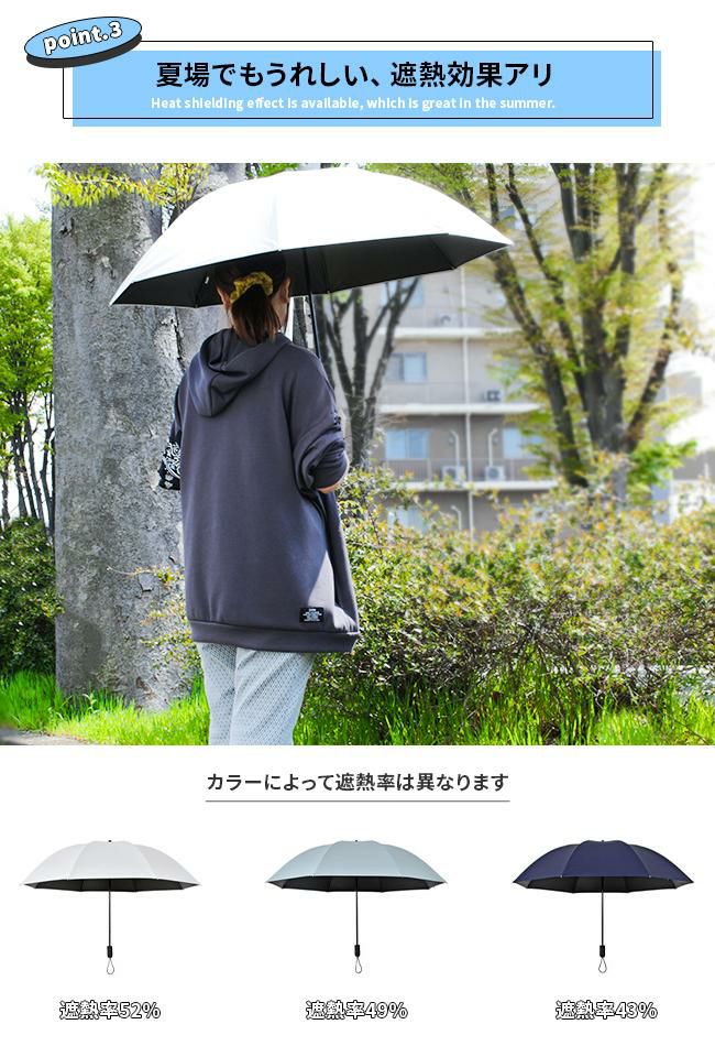 バグスロウ×アンベル カルクト 長傘 全天候型 晴雨兼用 完全遮光 遮熱 UVカット Amvel HEATBLOCK KALCT bugSlaw A1563