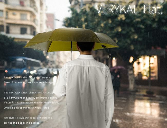 バグスロウ×アンベル ベリカルフラット 折りたたみ傘 自動開閉 ワンタッチ 6本骨 軽量 Amvel VERYKAL Flat bugSlaw A2750