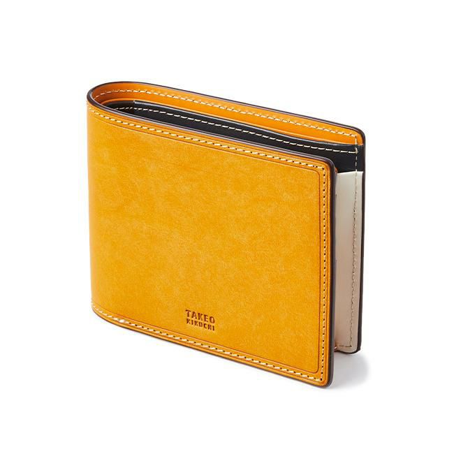 【新品/本物】TAKEO KIKUCHI 二つ折財布/オレンジ　￥15,400- 正規取扱店】タケオキクチ マルゴ2 二つ折り財布 TAKEO KIKUCHI