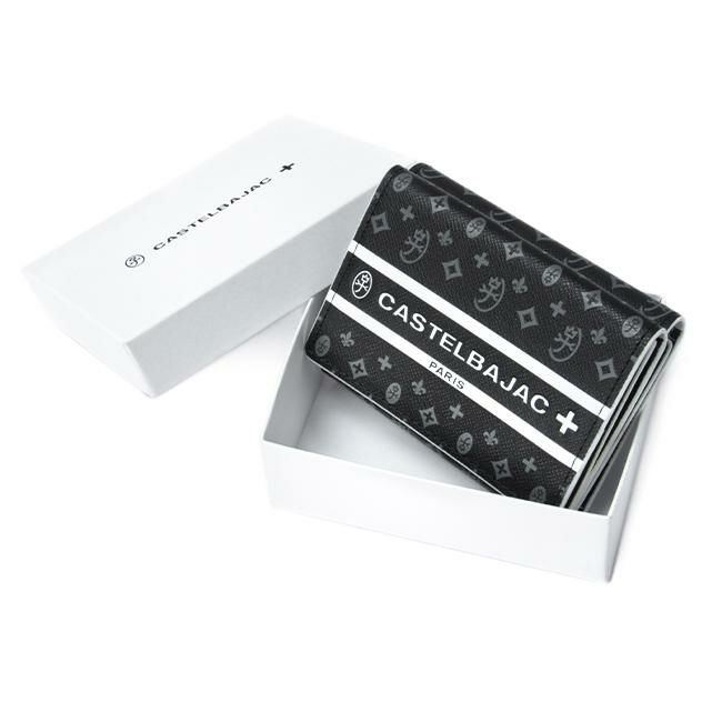 CASTELBAJAC 三つ折り財布 ブラック ビジュー CASTELBAJAC ミニ財布 カステルバジャック 財布 メンズ