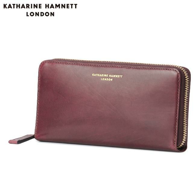 正規取扱店】キャサリンハムネット 長財布 ラウンドファスナー 本革 イタリアンカーフレザー KATHARINE HAMNETT calf  490-50804