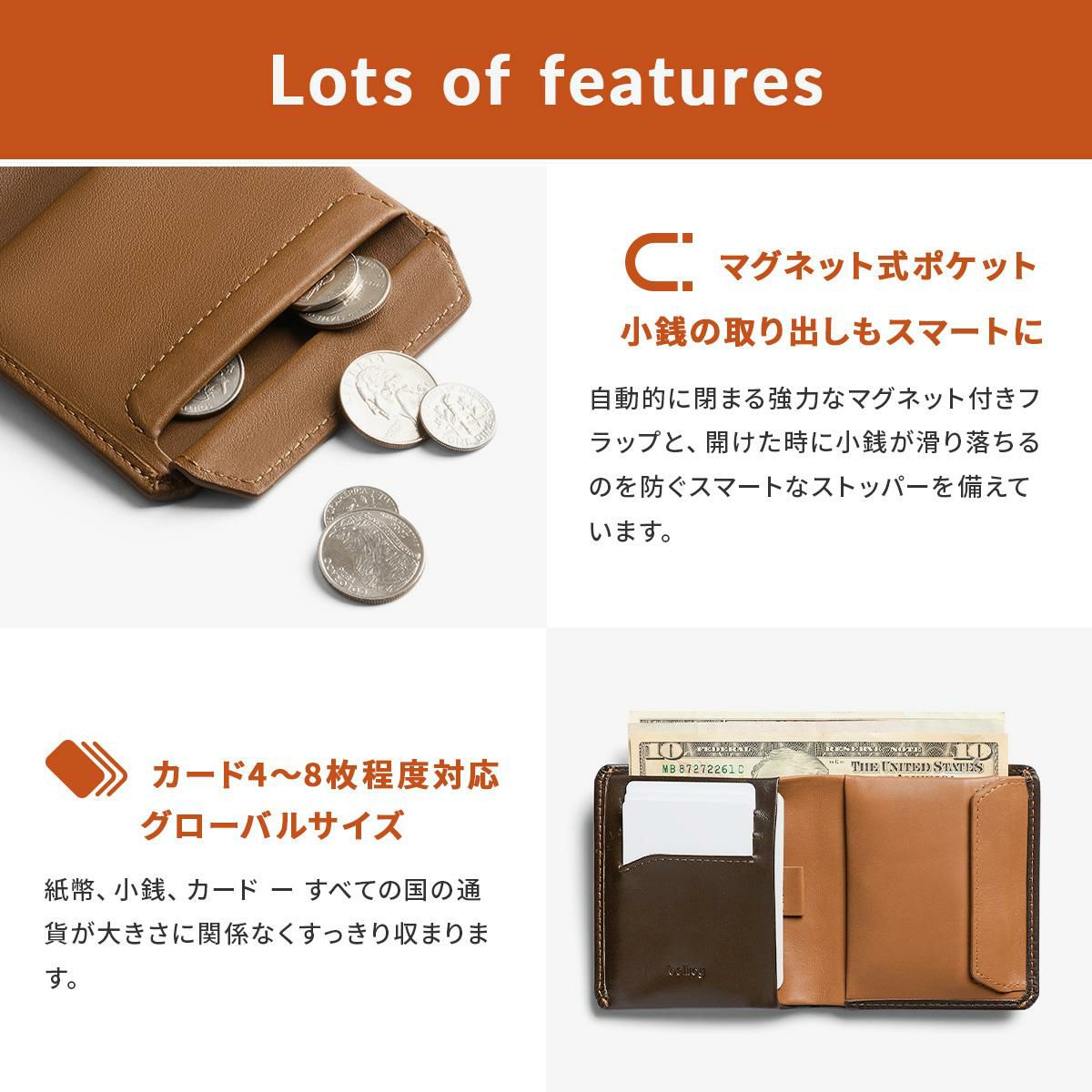 ベルロイ WALLETS 二つ折り財布 Bellroy wcwa