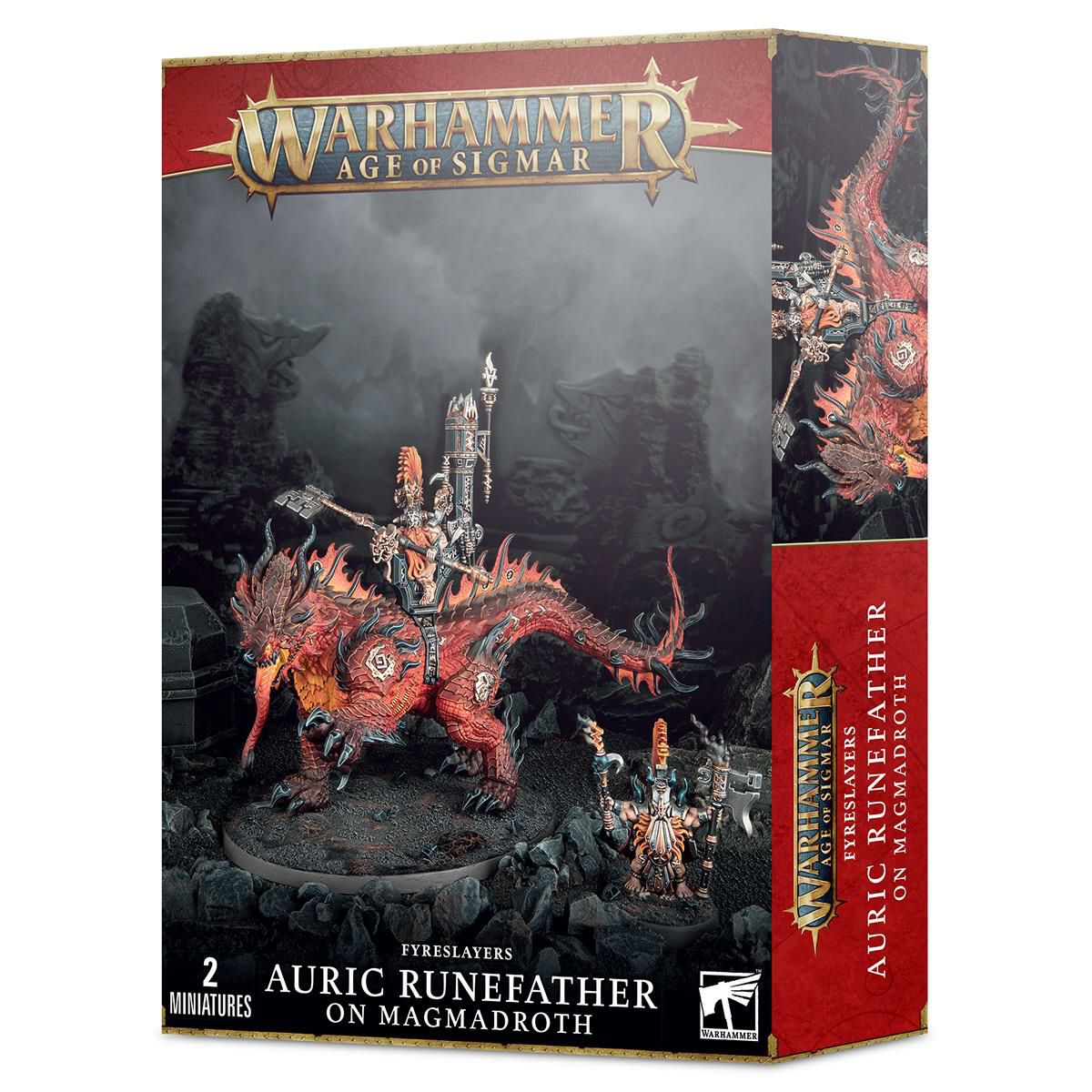 ウォーハンマー エイジ・オヴ・シグマー ファイアスレイヤー：オーリック・ルーンファーザー（マグマドロス騎乗） WARHAMMER Age of Sigmar FYRESLAYERS：AURIC RUNEFATHER ON MAGMADROTH 84-23