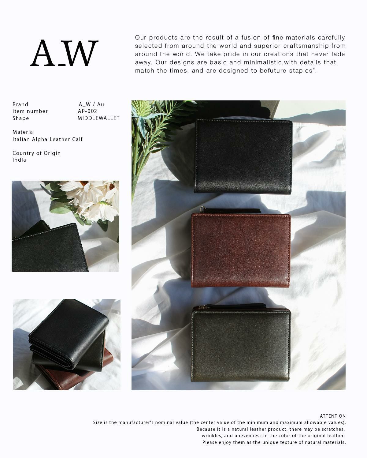 A_W  二つ折り財布  ap-002