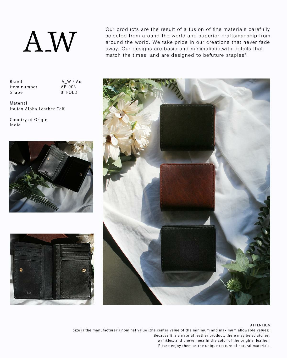 A_W  二つ折り財布  ap-003