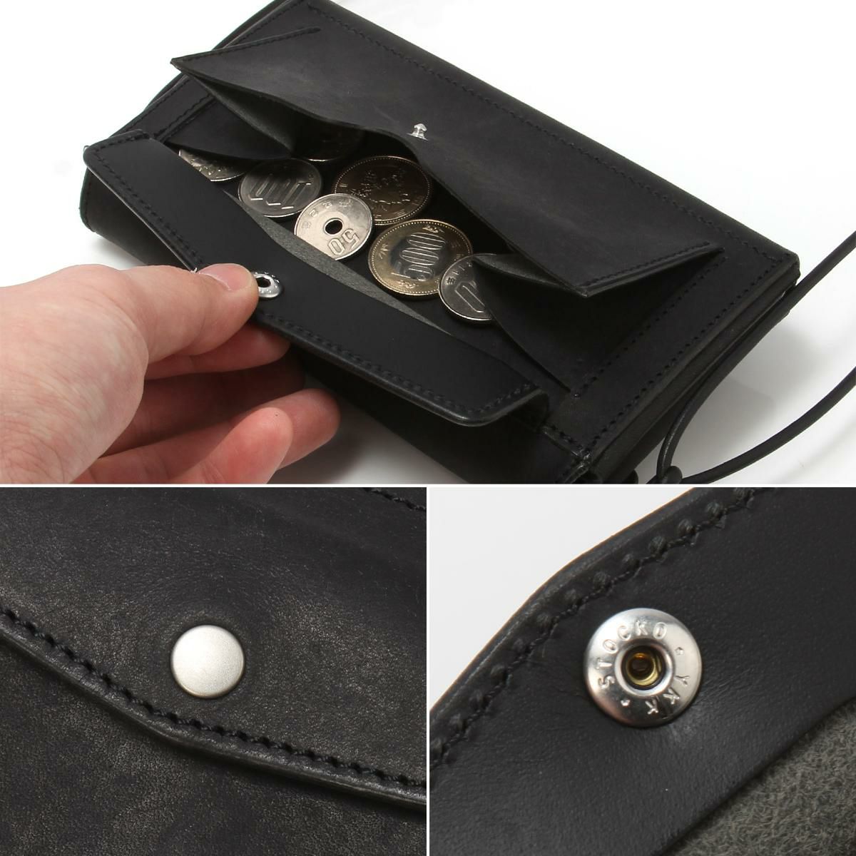 クランプ イタリアンヌバックレザー ショルダーウォレット Cramp cr-603