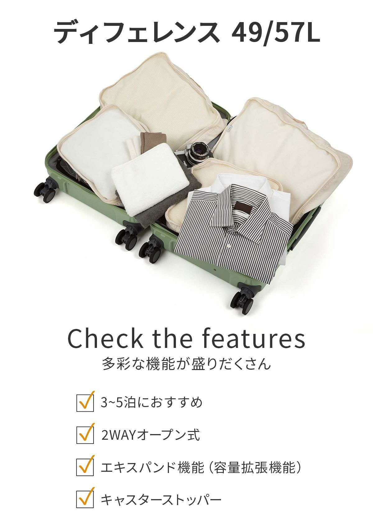 トーキョーレーベル ディフェレンス スーツケース Mサイズ ace. TOKYO LABEL 05722