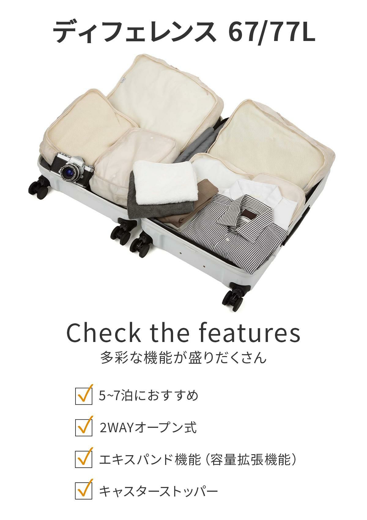 トーキョーレーベル ディフェレンス スーツケース Mサイズ ace. TOKYO LABEL 05723