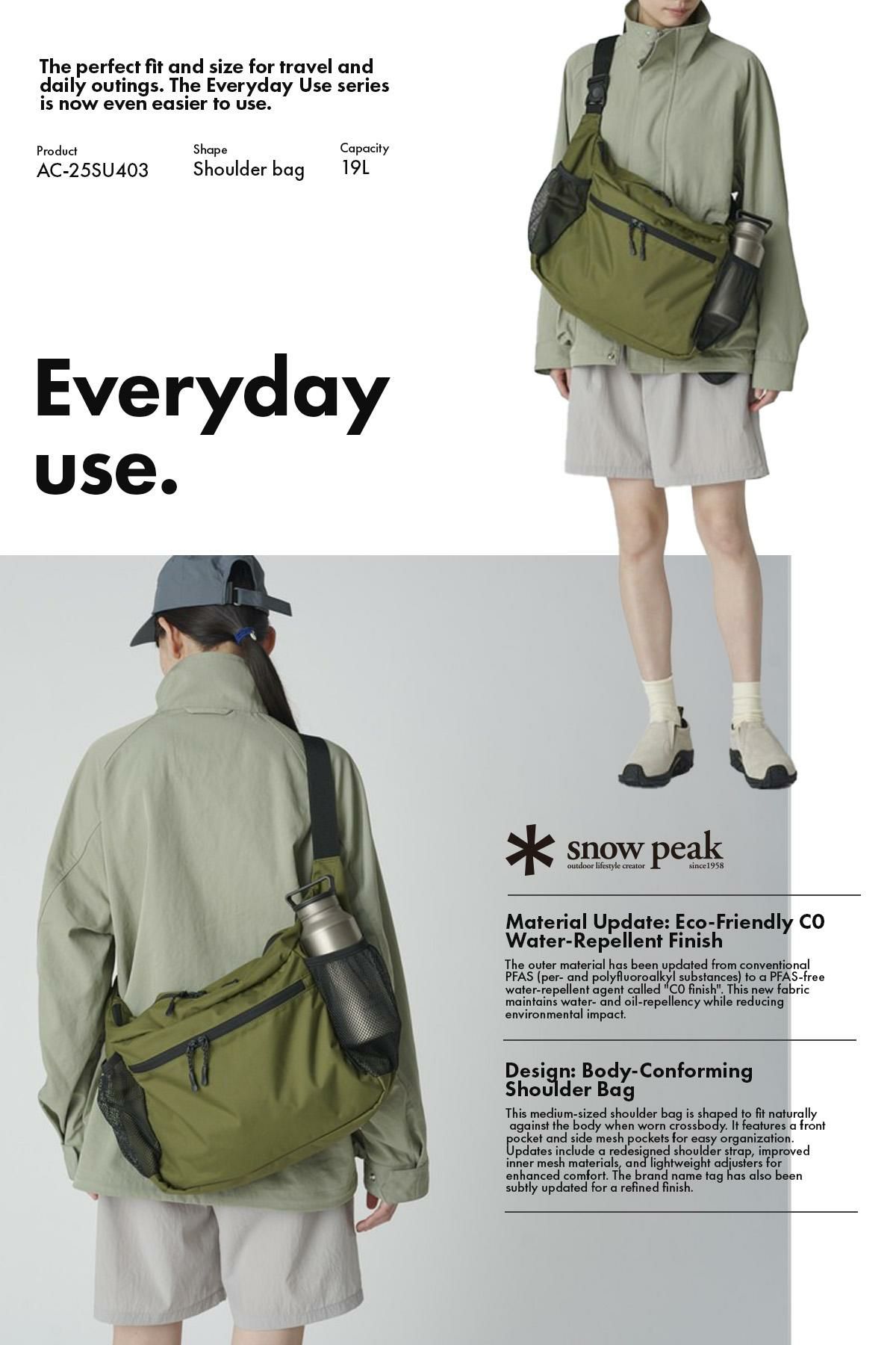 スノーピーク エブリデイユース ショルダーバッグ Snow Peak Everyday Use ac-25su403